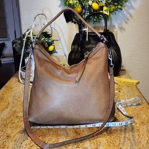 Gucci GG Hobo 326514 Brown Leather Medium 2-way Shoulder Bag Silver Trim